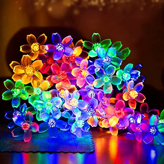 Flower Decoration Lights for Diwali, Christmas, 30 LED 5 Meter, 40 LED 6 Meter, Controller, 8 Mode Colour Changing (2 Pin Plug) (30L_Multicolor_Controller_Blossom)